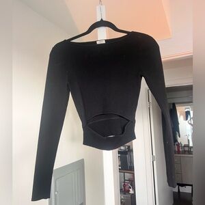 Wilfred Black Ribbed Long Sleeve Top